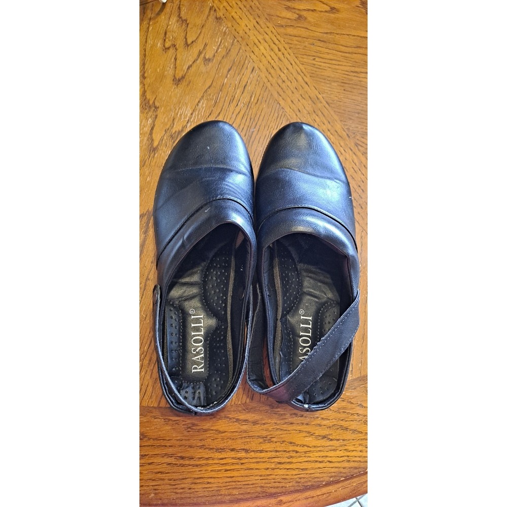 black Rasolli slip-on clogs‎ With Strap Size 10,  2 Marks As Shown